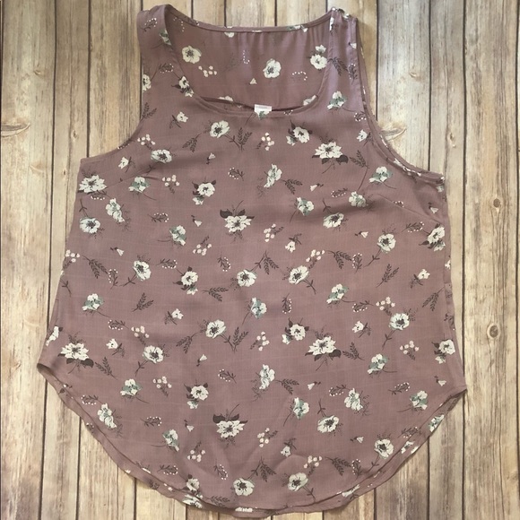 Purple Floral Tunic Style Sleeveless Blouse - Picture 2 of 3